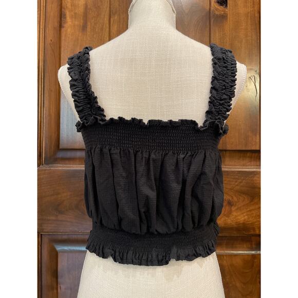 Free Assembly Tank Top Women's Size Small Black Smocked Summer - Picture 4 of 6